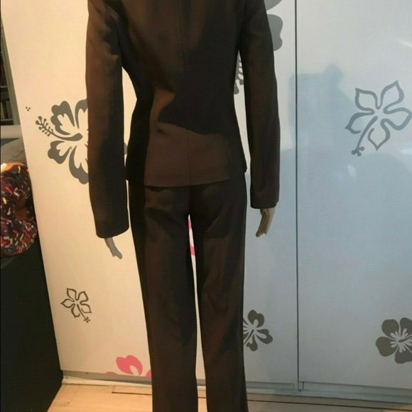VALENTINO PANTS SUIT DECORATIVE POCKETS BROWN  2 - Picture 3 of 7